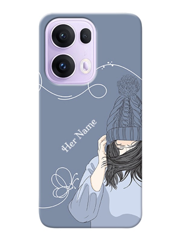 Custom Oppo Reno 13 Pro 5G Custom Hard Phone Case - Girl In Winter Outfit Design