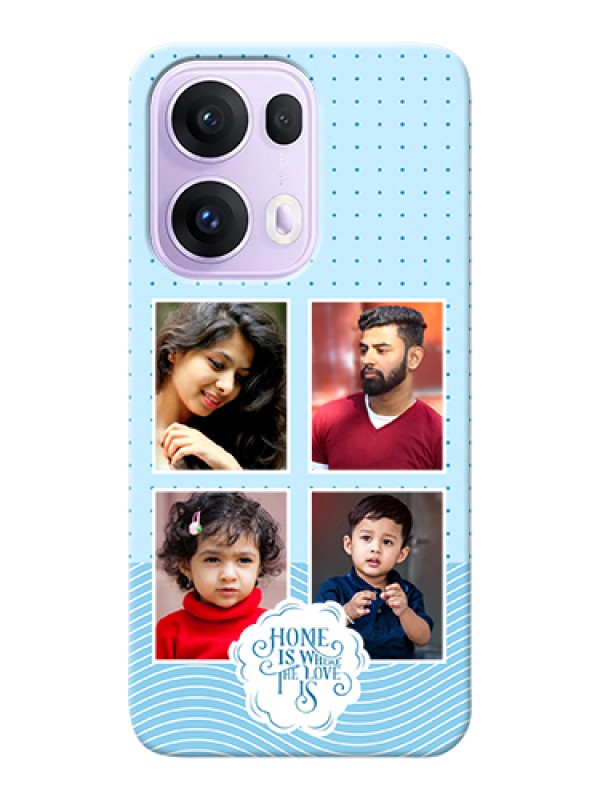 Custom Oppo Reno 13 Pro 5G Custom Hard Phone Case - Cute Love Quote With 4 Pic Upload Design