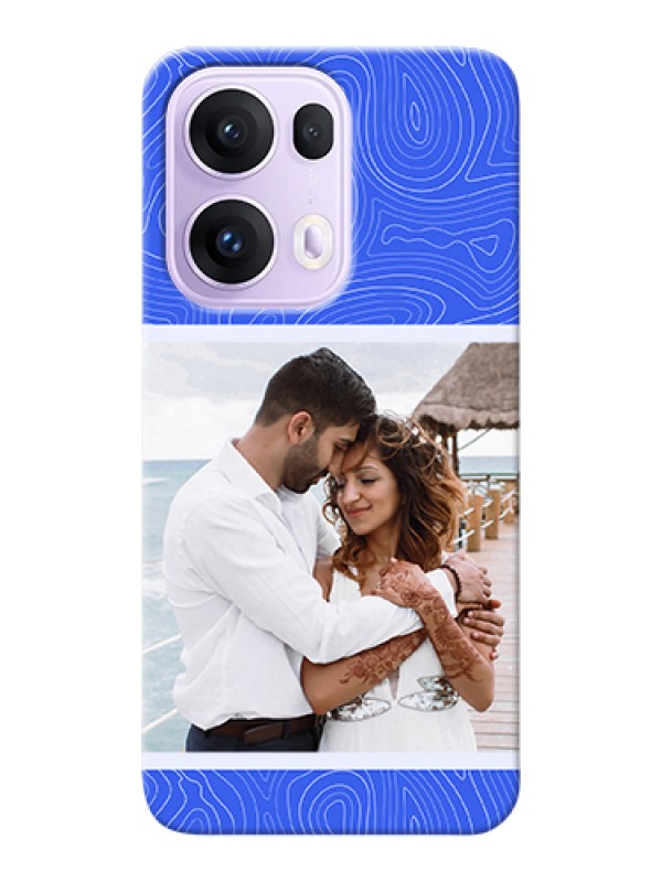 Custom Oppo Reno 13 Pro 5G Custom Hard Phone Case - Curved Line Art With Blue And White Design