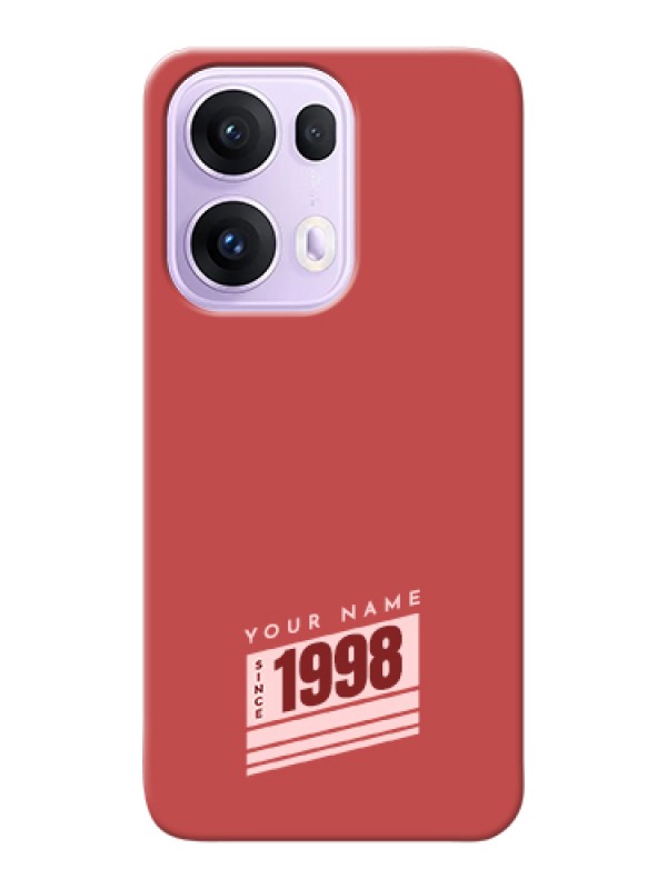 Custom Oppo Reno 13 Pro 5G Custom Hard Phone Case - Red Custom Year Of Birth Design