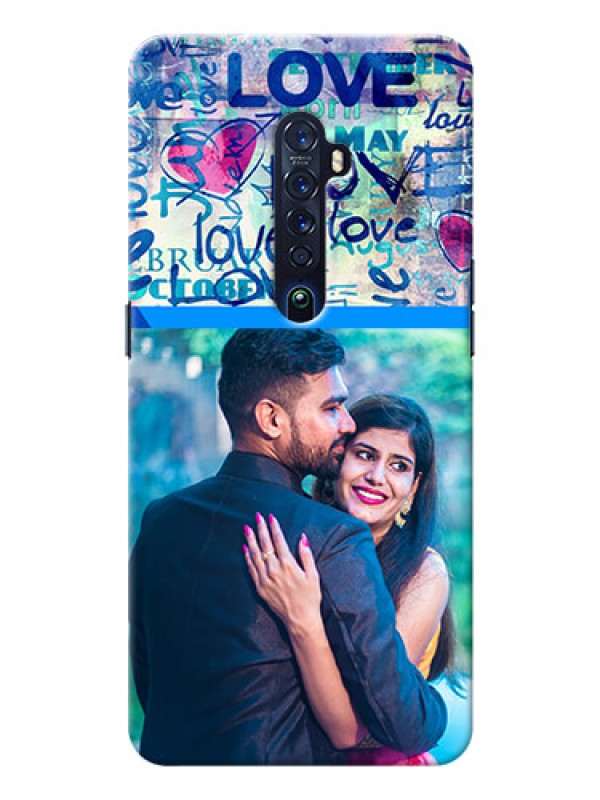 Custom Oppo Reno 2 Mobile Covers Online: Colorful Love Design