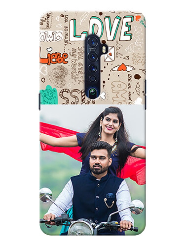 Custom Oppo Reno 2 Personalised mobile covers: Love Doodle Pattern 