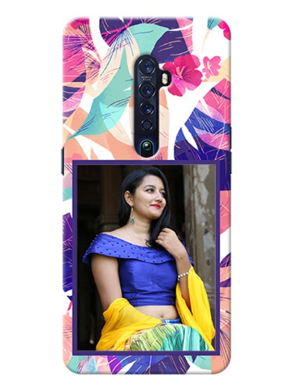 Custom Oppo Reno 2 Personalised Phone Cases: Abstract Floral Design