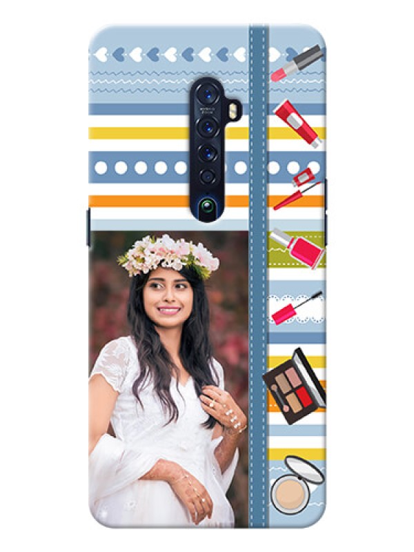 Custom Oppo Reno 2 Personalized Mobile Cases: Makeup Icons Design