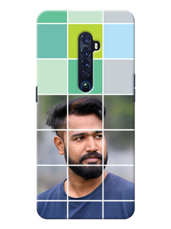 Custom Oppo Reno 2 personalised phone covers with white box pattern 