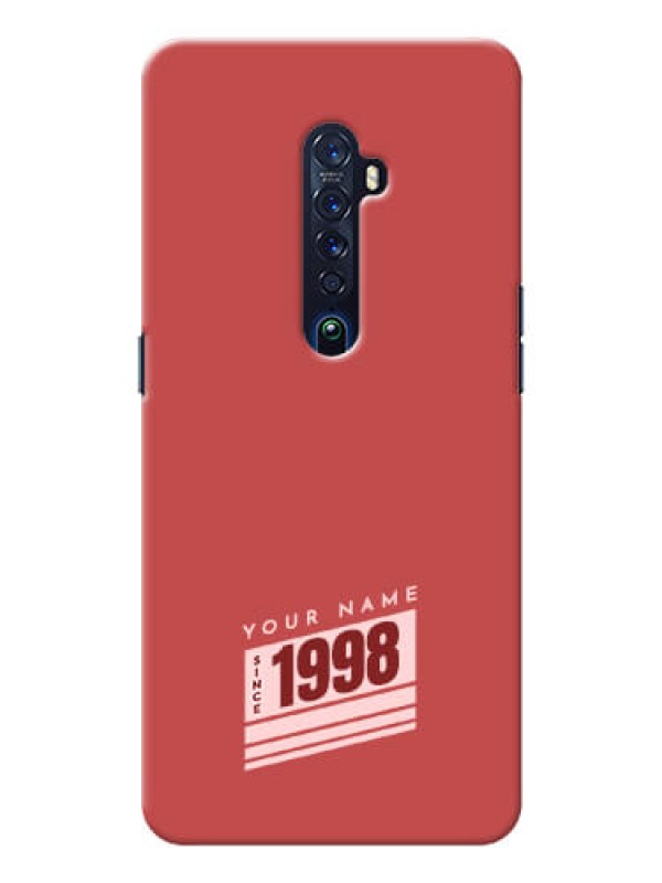 Custom Reno 2 Phone Back Covers: Red custom year of birth Design