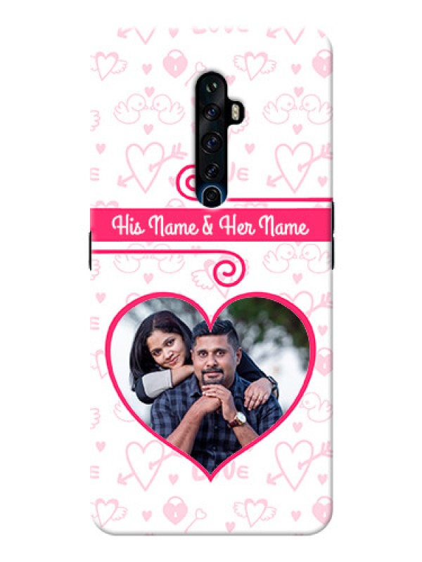 Custom Reno 2F Personalized Phone Cases: Heart Shape Love Design