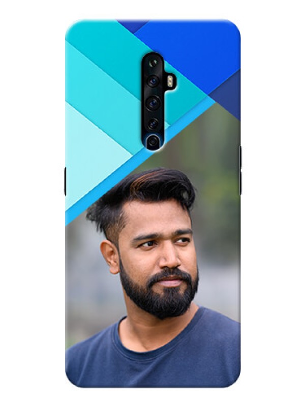 Custom Reno 2F Phone Cases Online: Blue Abstract Cover Design