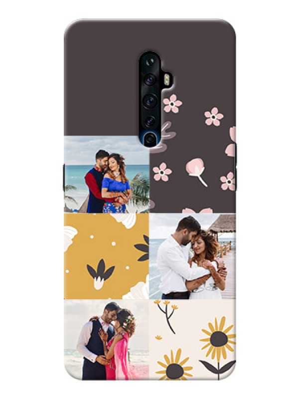 Custom Reno 2F phone cases online: 3 Images with Floral Design
