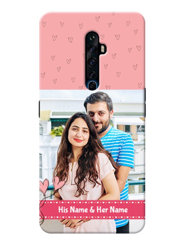 Custom Reno 2F phone back covers: Love Design Peach Color