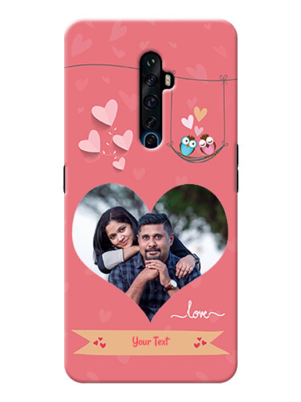 Custom Reno 2F custom phone covers: Peach Color Love Design 
