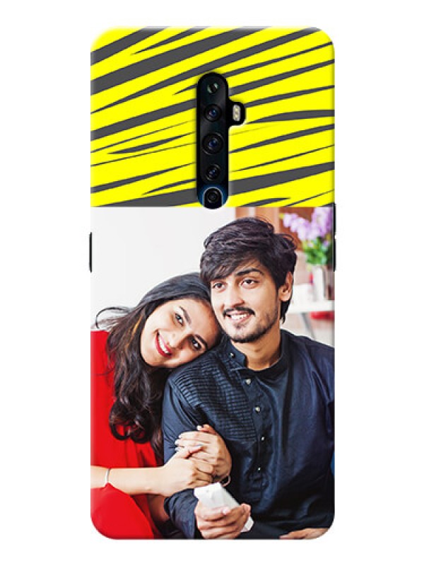 Custom Reno 2F Personalised mobile covers: Yellow Abstract Design