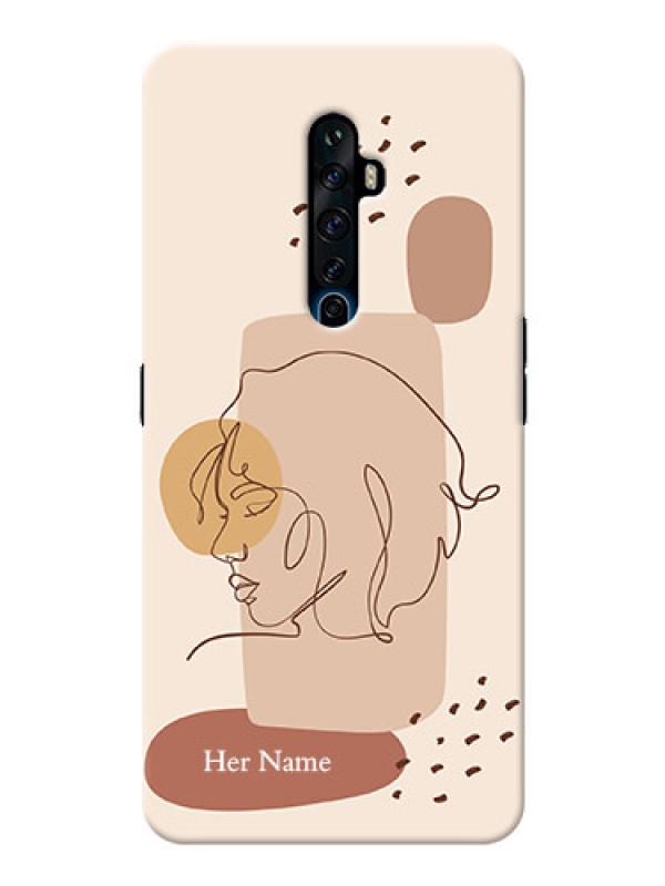 Custom Reno 2F Custom Phone Covers: Calm Woman line art Design