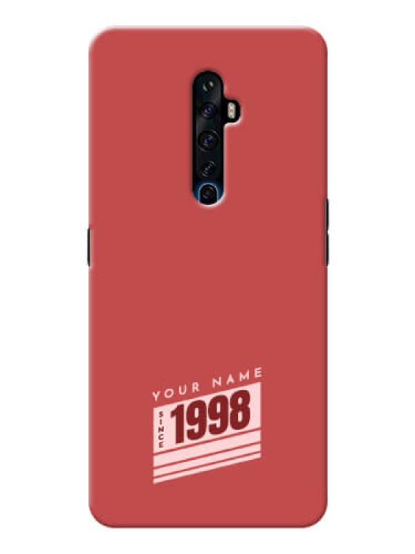 Custom Reno 2F Phone Back Covers: Red custom year of birth Design