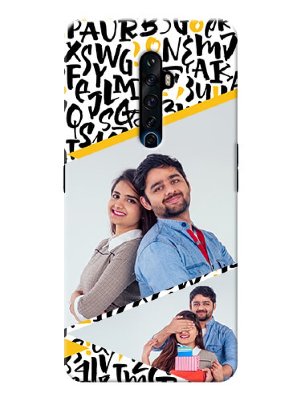 Custom Reno 2Z Phone Back Covers: Letters Pattern Design