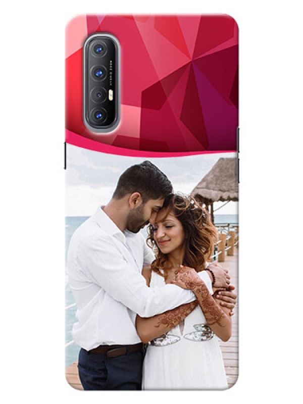 Custom Reno 3 Pro custom mobile back covers: Red Abstract Design