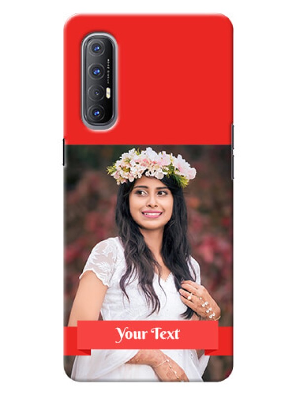 Custom Reno 3 Pro Personalised mobile covers: Simple Red Color Design