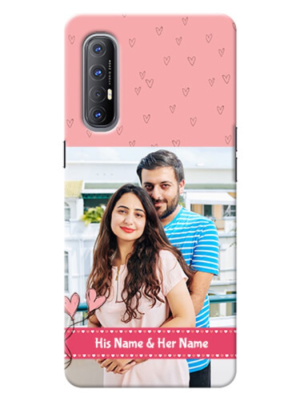 Custom Reno 3 Pro phone back covers: Love Design Peach Color