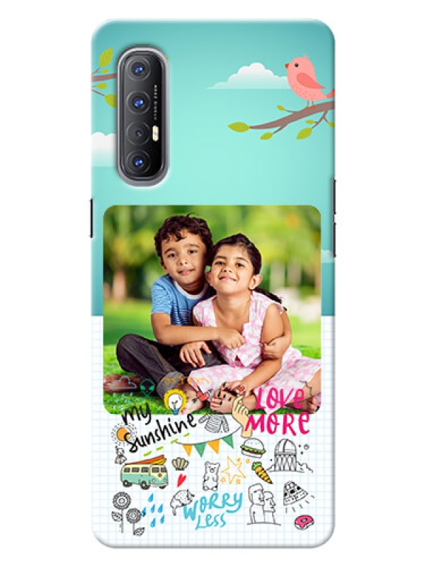 Custom Reno 3 Pro phone cases online: Doodle love Design