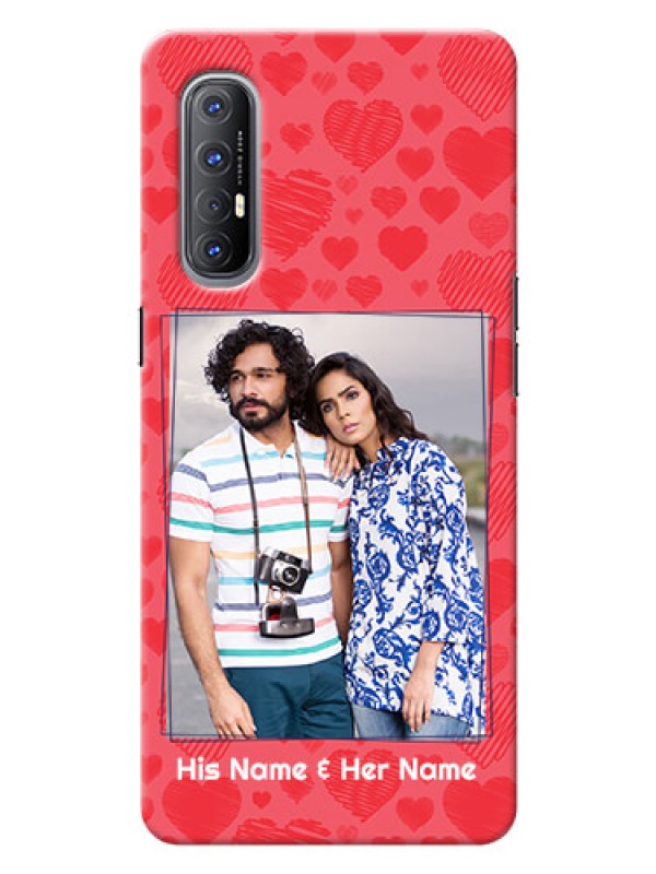 Custom Reno 3 Pro Mobile Back Covers: with Red Heart Symbols Design