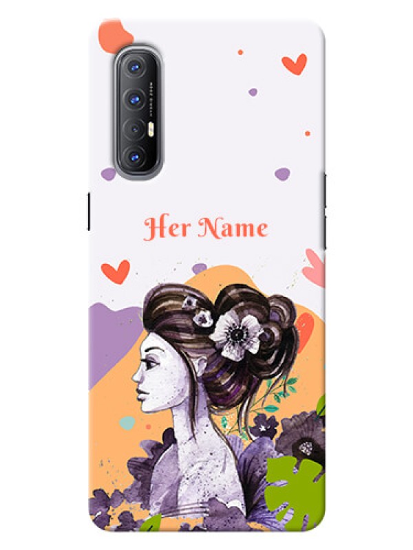 Custom Reno 3 Pro Custom Mobile Case with Woman And Nature Design