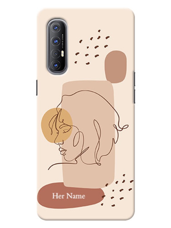 Custom Reno 3 Pro Custom Phone Covers: Calm Woman line art Design