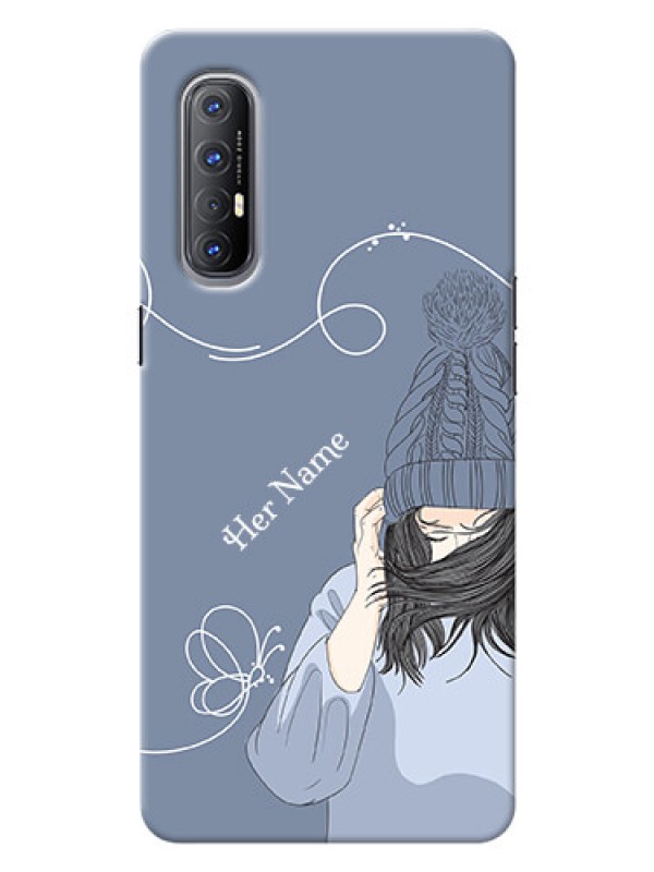 Custom Reno 3 Pro Custom Mobile Case with Girl in winter outfit Design