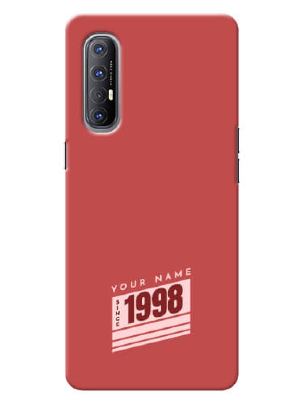 Custom Reno 3 Pro Phone Back Covers: Red custom year of birth Design