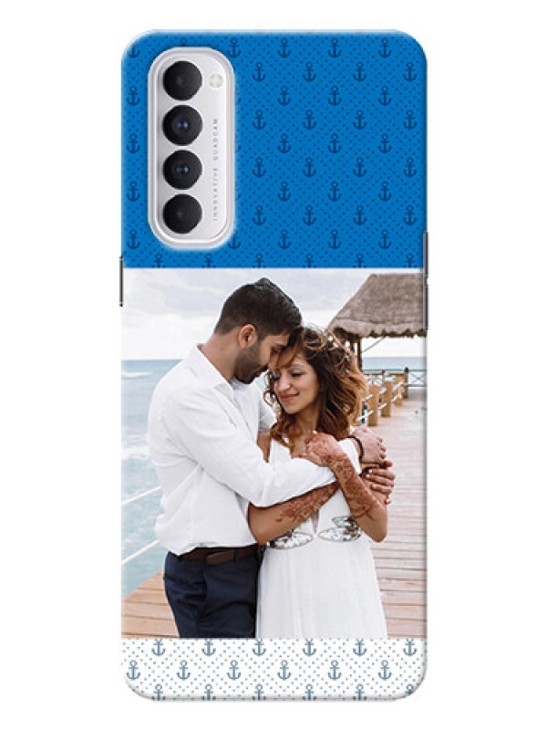 Custom Reno 4 Pro Mobile Phone Covers: Blue Anchors Design