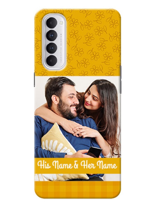 Custom Reno 4 Pro mobile phone covers: Yellow Floral Design