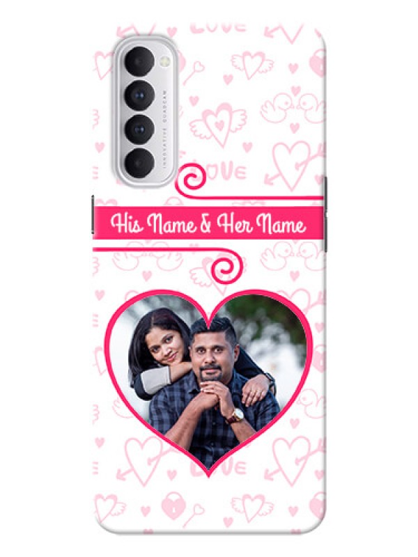 Custom Reno 4 Pro Personalized Phone Cases: Heart Shape Love Design