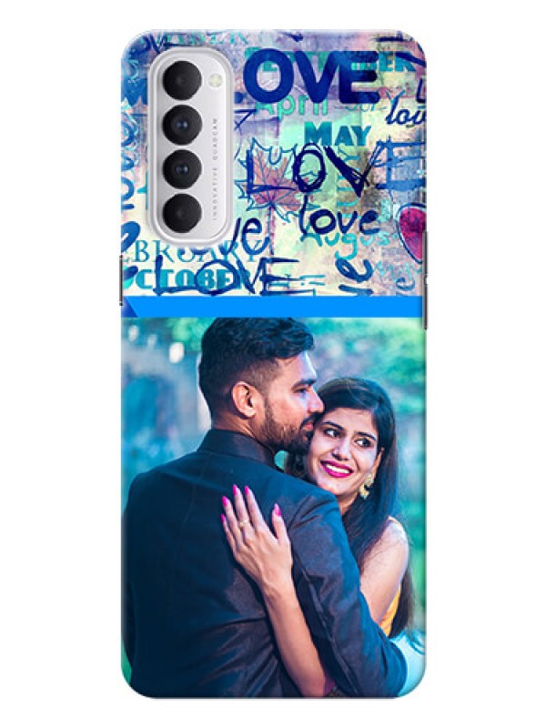 Custom Reno 4 Pro Mobile Covers Online: Colorful Love Design