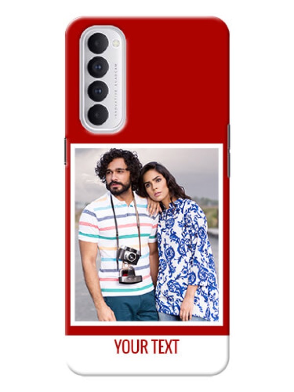 Custom Reno 4 Pro mobile phone covers: Simple Red Color Design