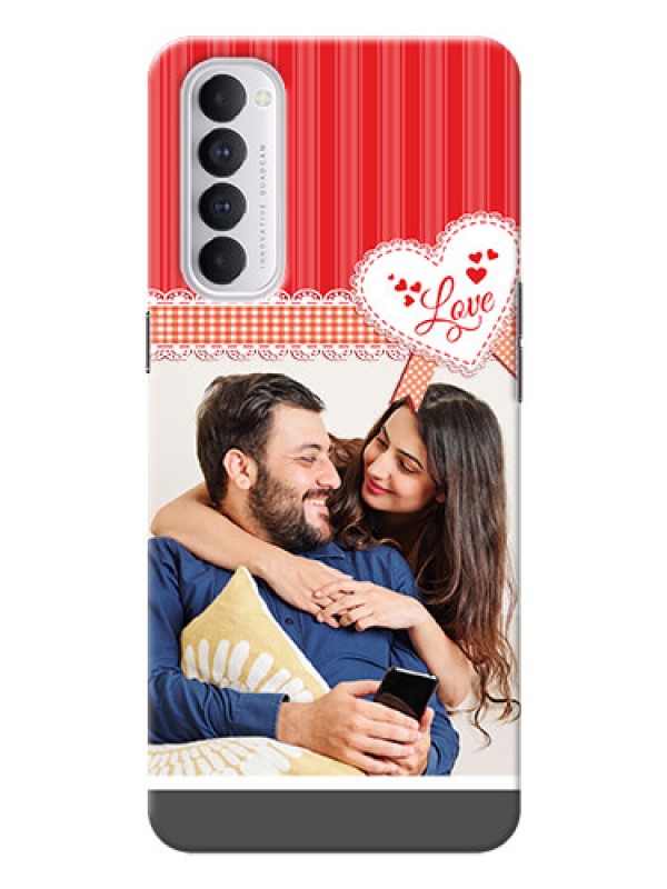 Custom Reno 4 Pro phone cases online: Red Love Pattern Design
