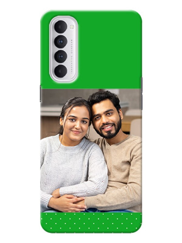 Custom Reno 4 Pro Personalised mobile covers: Green Pattern Design