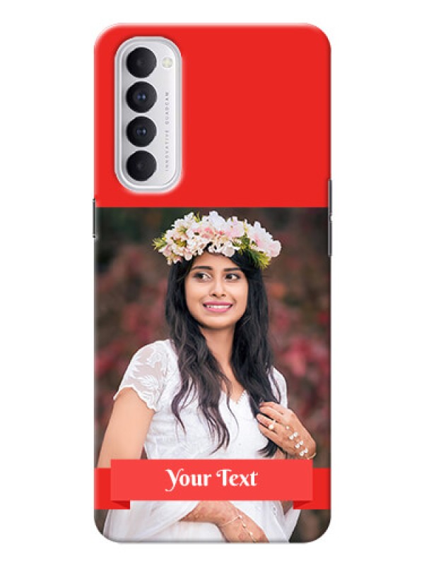 Custom Reno 4 Pro Personalised mobile covers: Simple Red Color Design