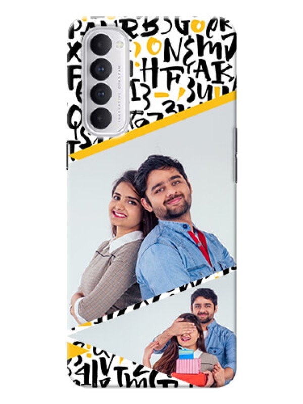 Custom Reno 4 Pro Phone Back Covers: Letters Pattern Design