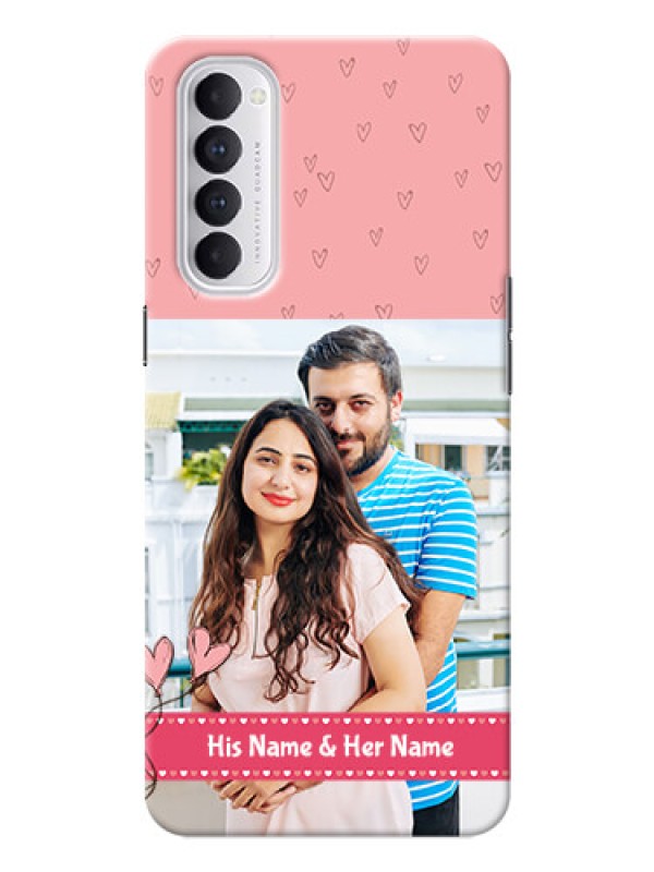 Custom Reno 4 Pro phone back covers: Love Design Peach Color