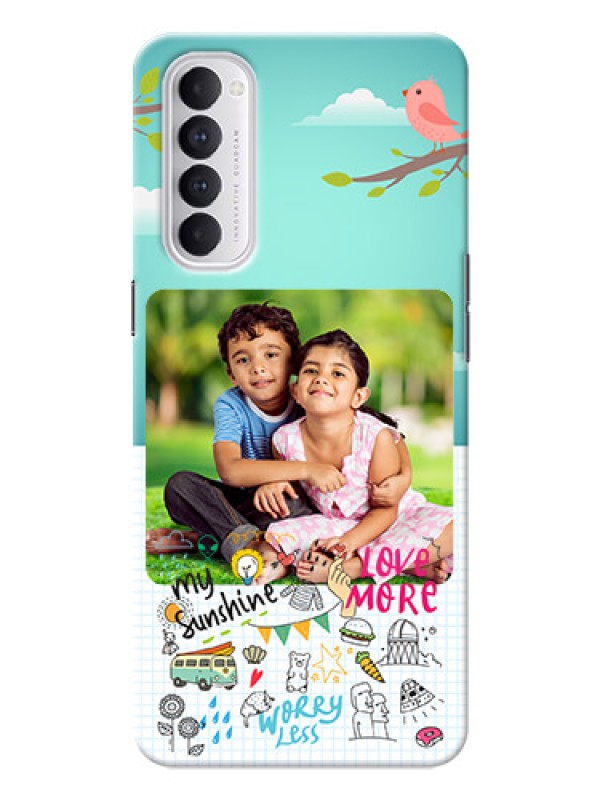 Custom Reno 4 Pro phone cases online: Doodle love Design