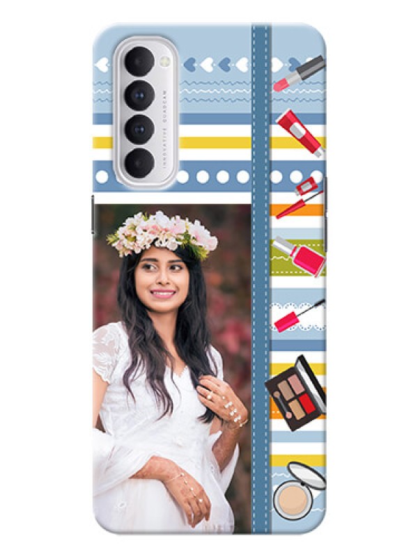 Custom Reno 4 Pro Personalized Mobile Cases: Makeup Icons Design