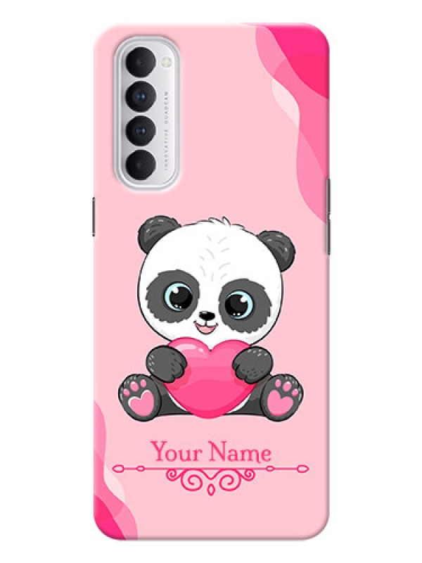 Custom Reno 4 Pro Mobile Back Covers: Cute Panda Design