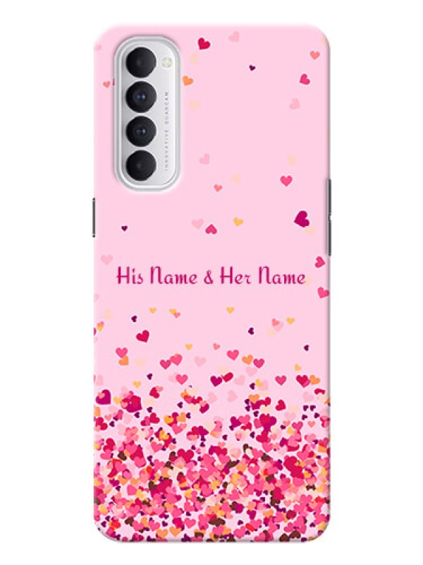 Custom Reno 4 Pro Phone Back Covers: Floating Hearts Design