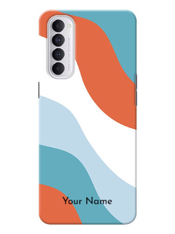 Custom Reno 4 Pro Mobile Back Covers: coloured Waves Design
