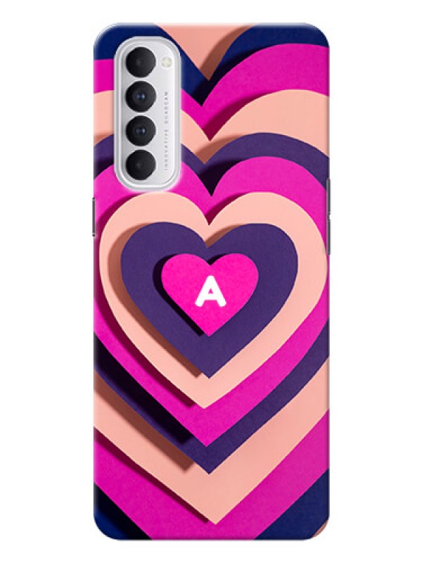 Custom Reno 4 Pro Custom Mobile Case with Cute Heart Pattern Design