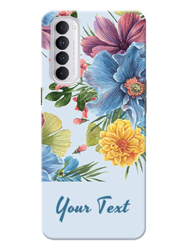 Custom Reno 4 Pro Custom Phone Cases: Stunning Watercolored Flowers Painting Design