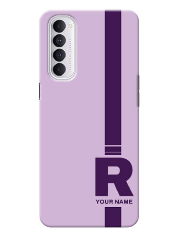 Custom Reno 4 Pro Custom Phone Covers: Simple dual tone stripe with name Design