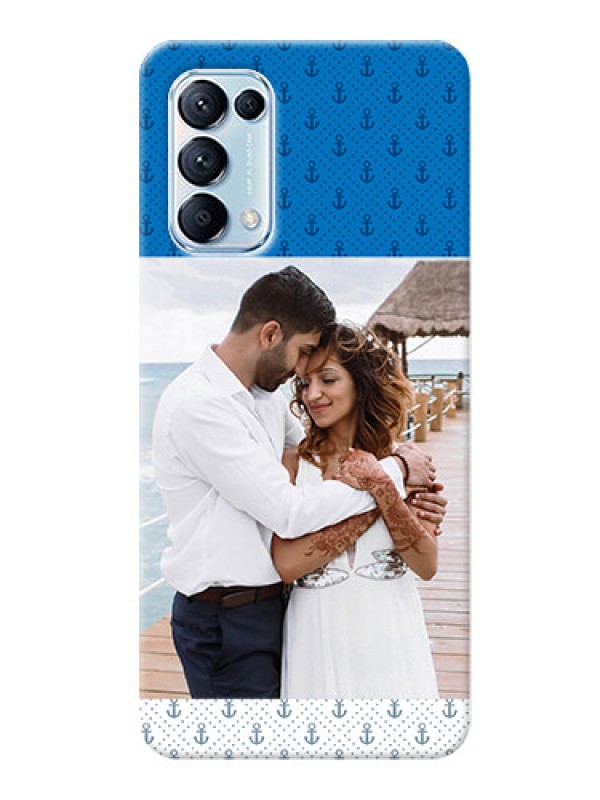 Custom Reno 5 Pro 5G Mobile Phone Covers: Blue Anchors Design