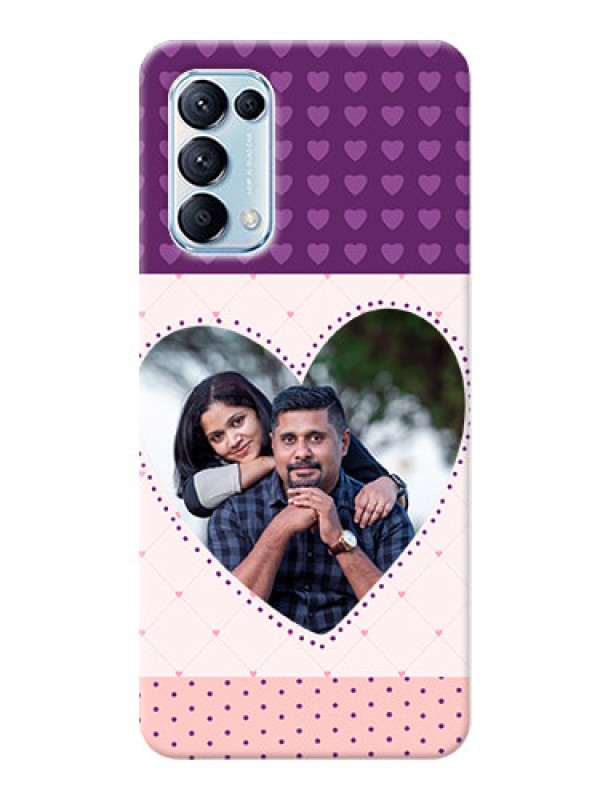Custom Reno 5 Pro 5G Mobile Back Covers: Violet Love Dots Design