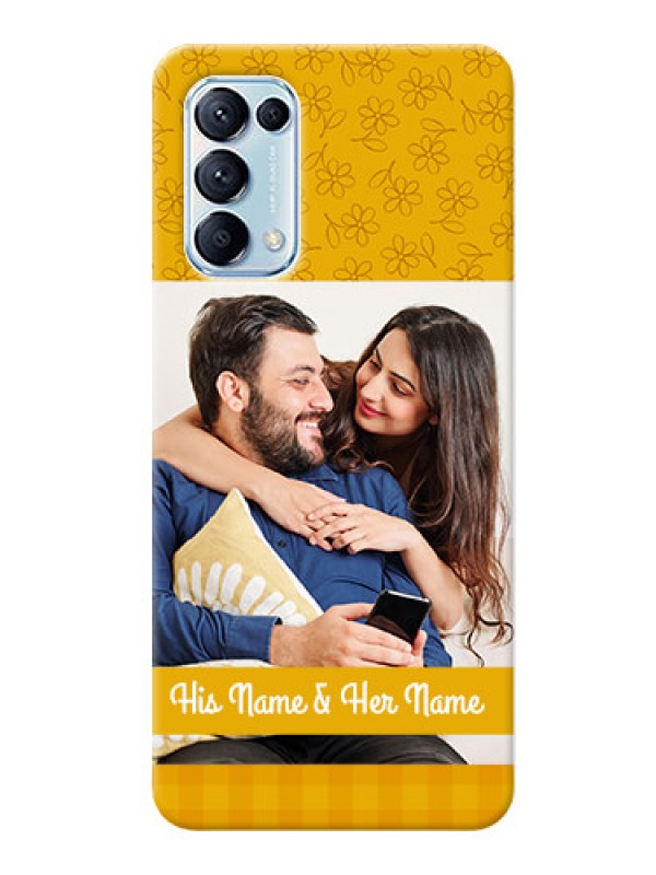 Custom Reno 5 Pro 5G mobile phone covers: Yellow Floral Design
