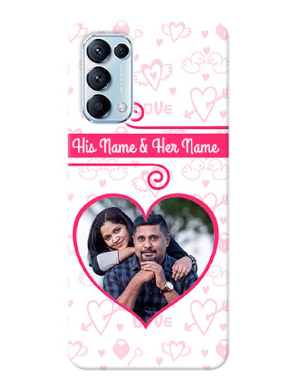 Custom Reno 5 Pro 5G Personalized Phone Cases: Heart Shape Love Design